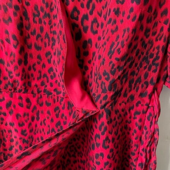 SANCTUARY Girl On Fire Red Faux Wrap Animal Print XS - Picture 9 of 16